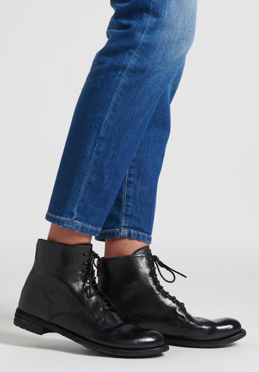 Officine Creative Boots | Lexikon 123 Lace Up Bootie In Nero Black