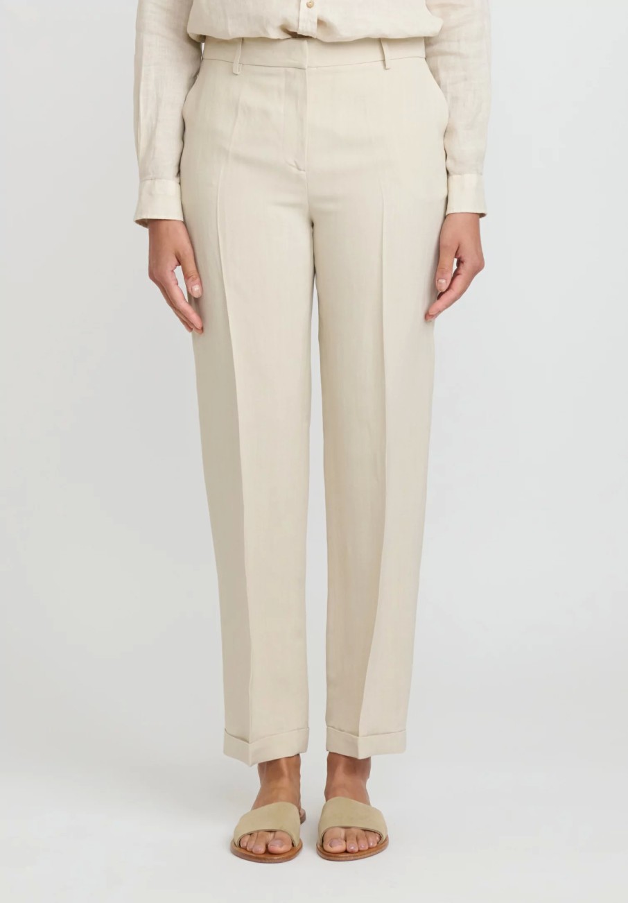 Antonelli Pants | Rhondiola Tapered Pants In Bone Natural