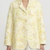 Péro Jackets | Linen Hand Beaded And Embroidered Flower Jacket In Ivory White And Yellow