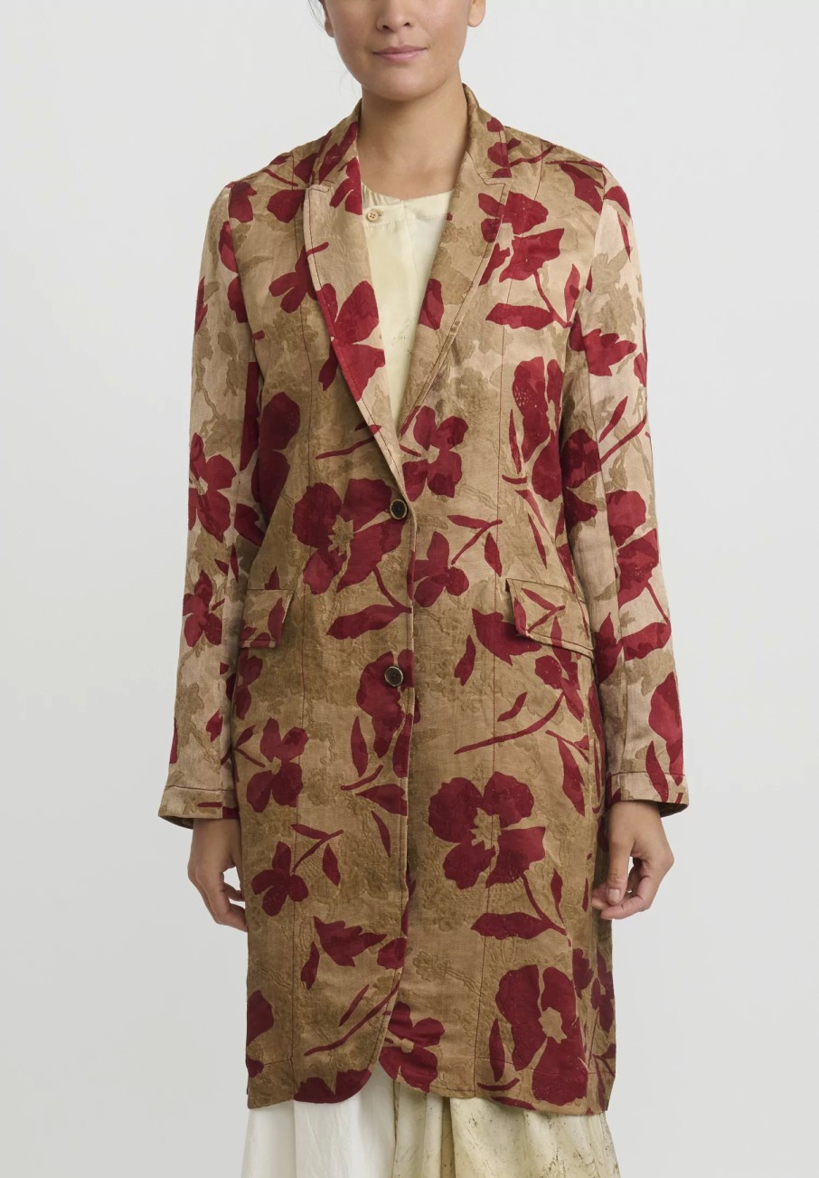 Uma Wang Jackets | Jacquard ''Katia'' Jacket In Red & Tan