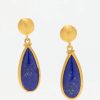 Lika Behar Earrings | 24K, Lapis ''Modern'' Earrings