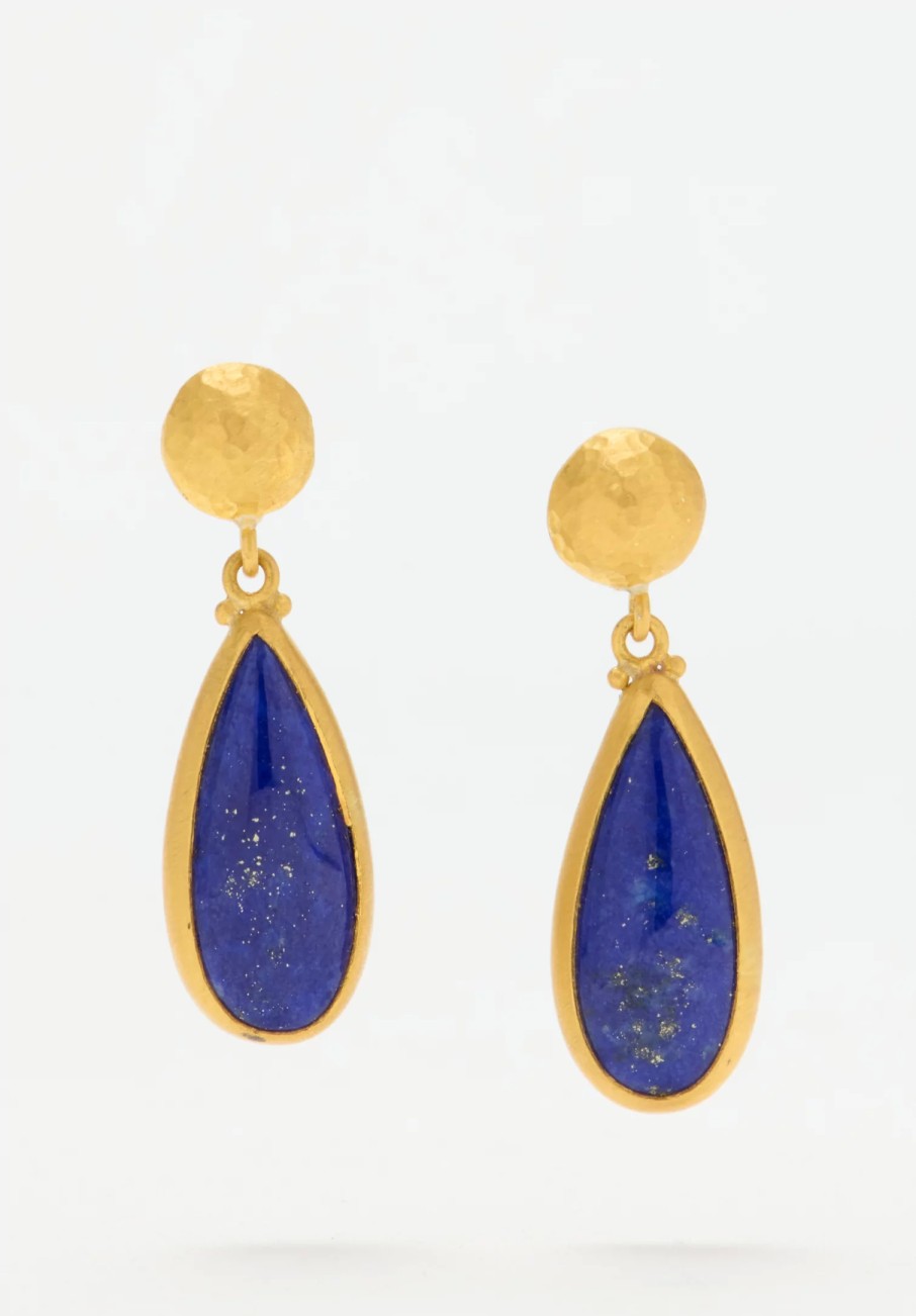 Lika Behar Earrings | 24K, Lapis ''Modern'' Earrings