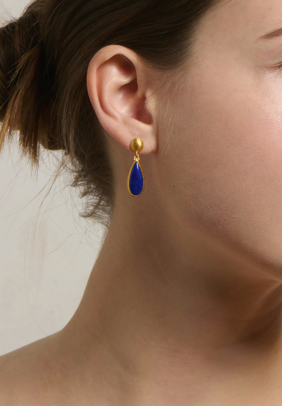 Lika Behar Earrings | 24K, Lapis ''Modern'' Earrings