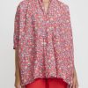 Daniela Gregis Tops | Washed Cotton Kora Top In Red Multicolor Floral