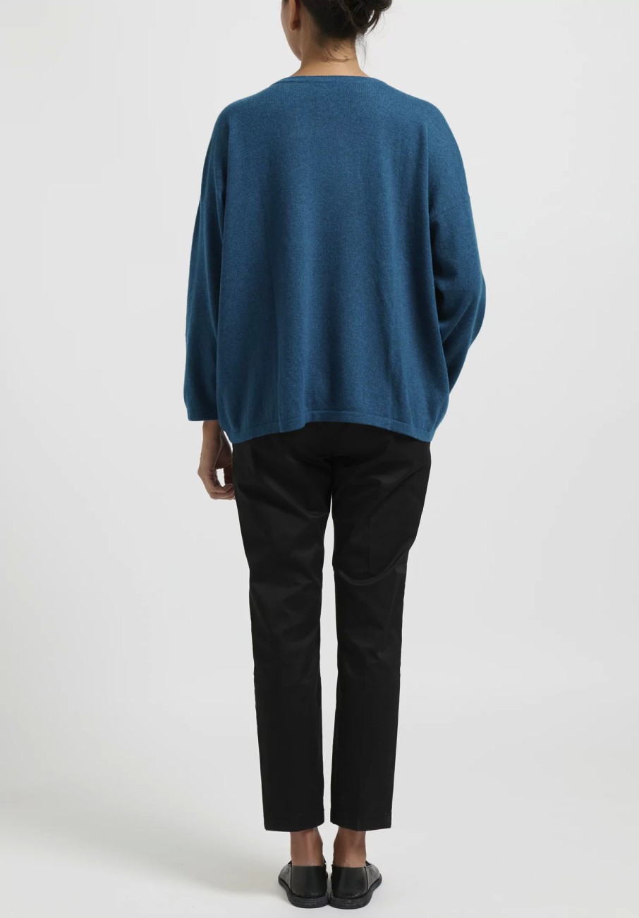 Hania New York Knitwear | Short Sasha Sweater In Alpine Blue