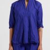 Daniela Gregis Tops | Washed Cotton Camicia Kora Top In Blu Inchiostro