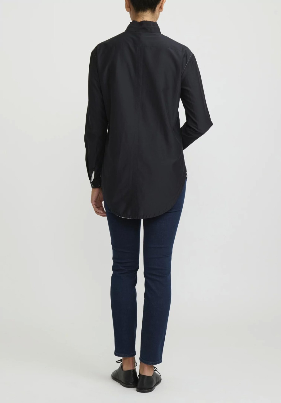 Umit Unal Shirts & Blouses | Cotton & Silk Long Sleeve Shirt In Black