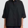 Casey Casey Shirts & Blouses | Cotton Waga Short Sleeve Shirt In Black