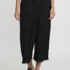 Masnada Pants | Linen Jacquard Wrap Front Lds Pants In Black