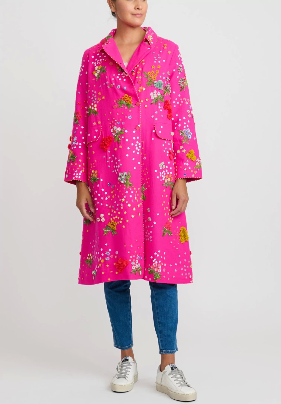 Péro Decorative Coats | Forget-Me-Knot Wool Coat In Pink