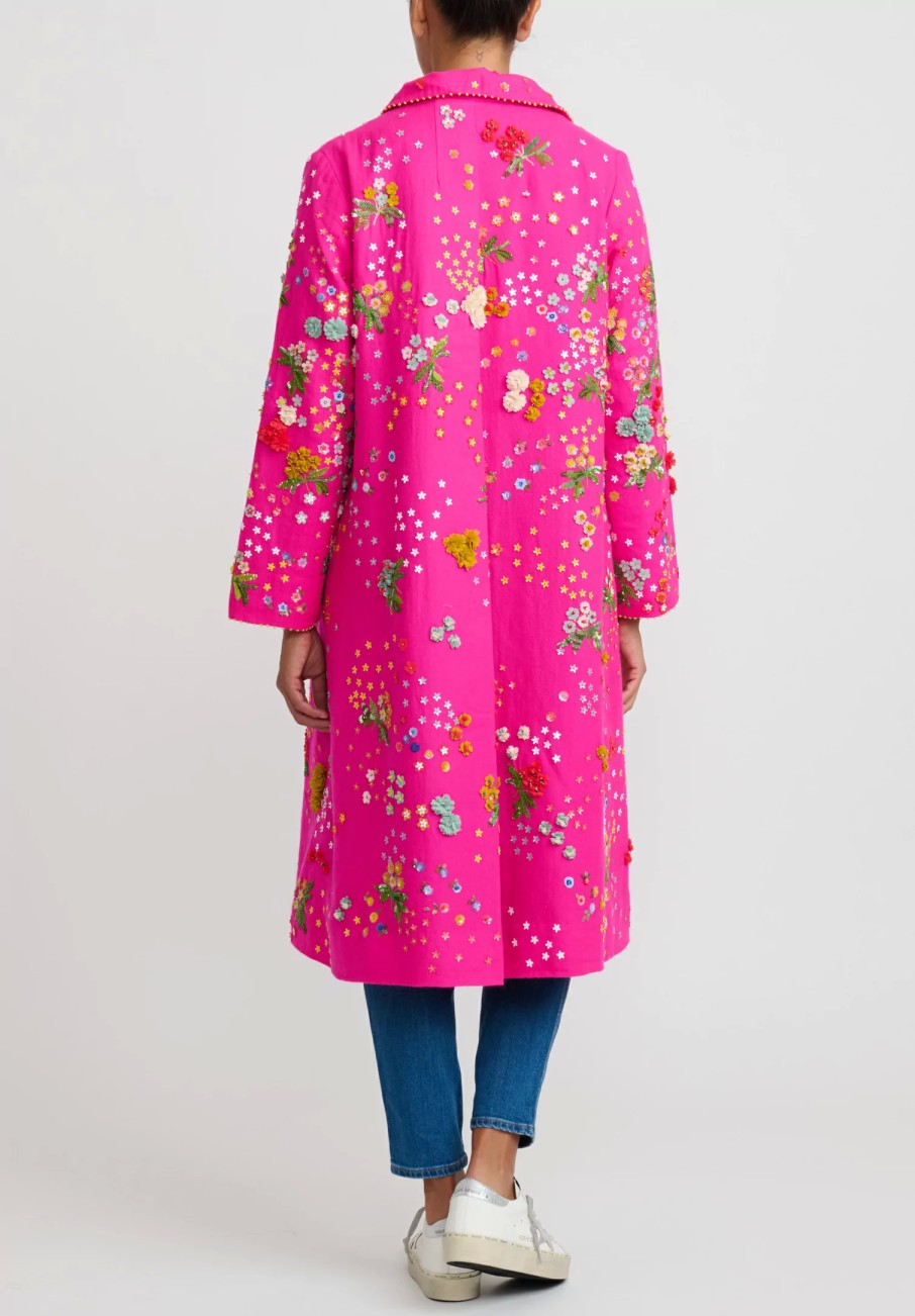 Péro Decorative Coats | Forget-Me-Knot Wool Coat In Pink