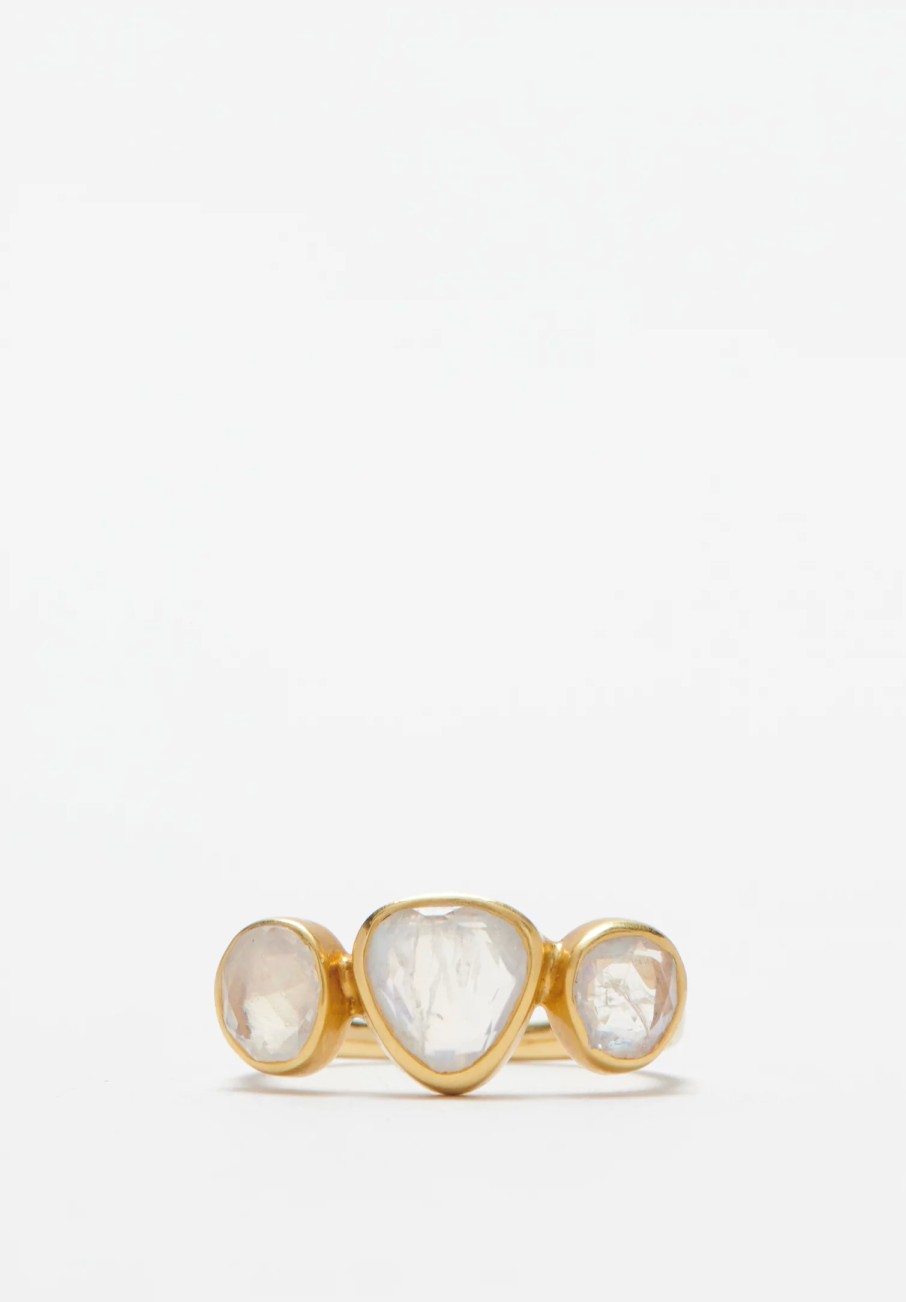 Pippa Small Rings | 18K, Rainbow Moonstone Greek Ring