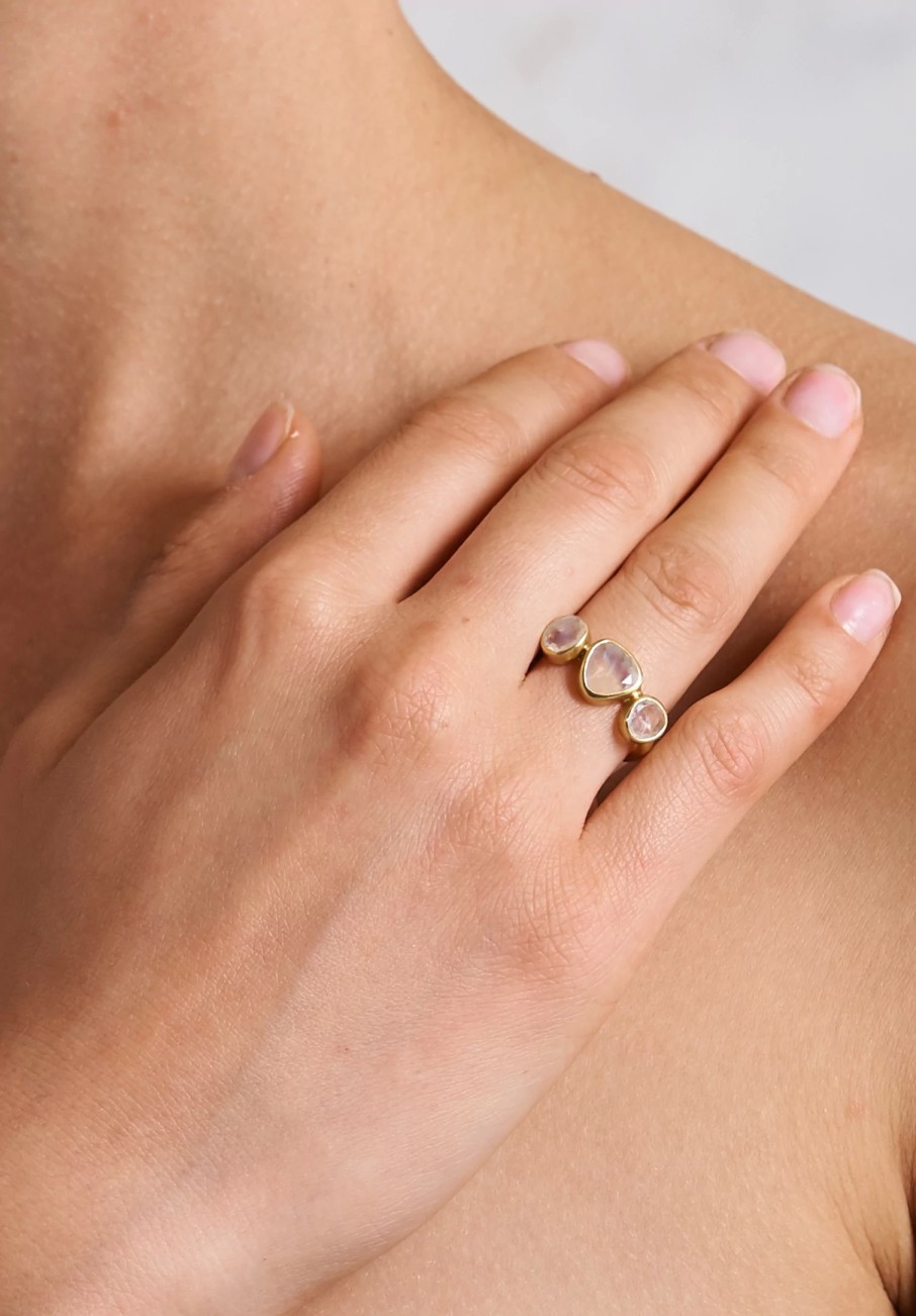 Pippa Small Rings | 18K, Rainbow Moonstone Greek Ring