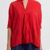 Daniela Gregis Tops | Washed Silk Honey Kora Top In Red