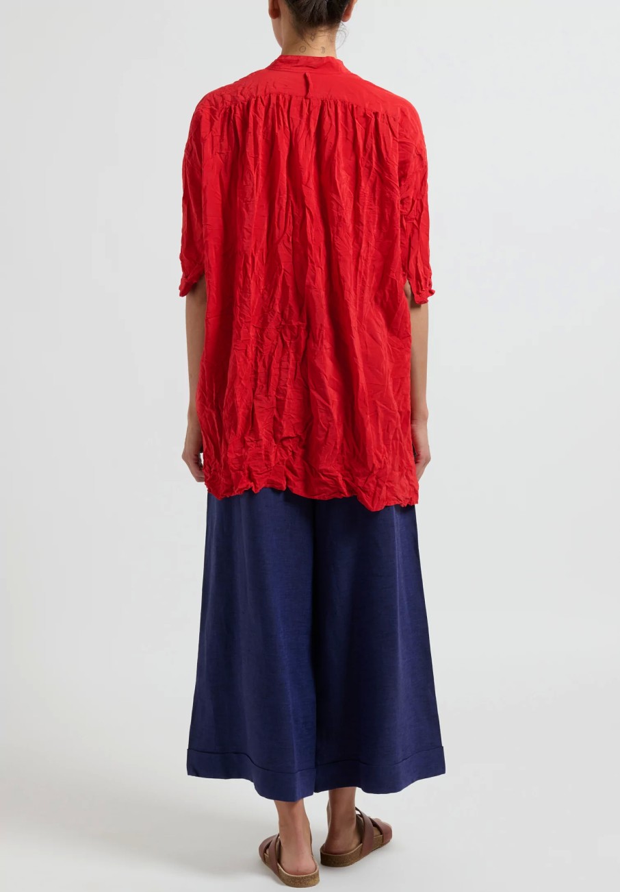 Daniela Gregis Tops | Washed Silk Honey Kora Top In Red