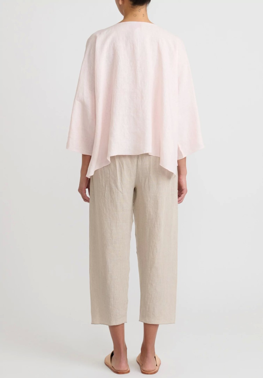 Shi Cashmere Pants | Shi Linen Cropped Pants In Natural