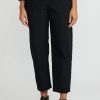 Daniela Gregis Pants | Washed Cotton Sigaretta Elastico Pants In Nero Black