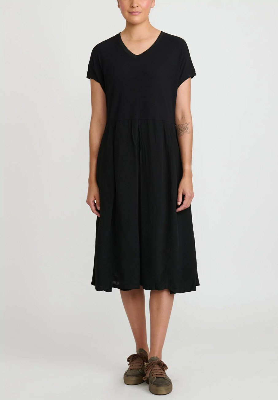 Rundholz Dresses | Pleated T-Shirt Dress In Black