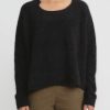 Rundholz Knitwear | Raccoon Hair Short Crewneck Sweater In Black