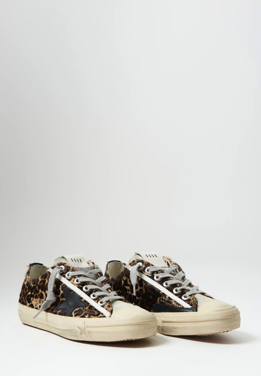 Golden Goose Sneakers | Leopard Horsy V-Star 2 Sneakers In Brown Leopard