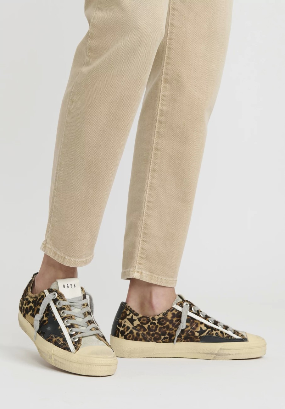 Golden Goose Sneakers | Leopard Horsy V-Star 2 Sneakers In Brown Leopard