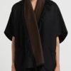 Alonpi Ponchos | Cashmere Ledor Giacchetta Double Tasche Jacket In Black & Brown