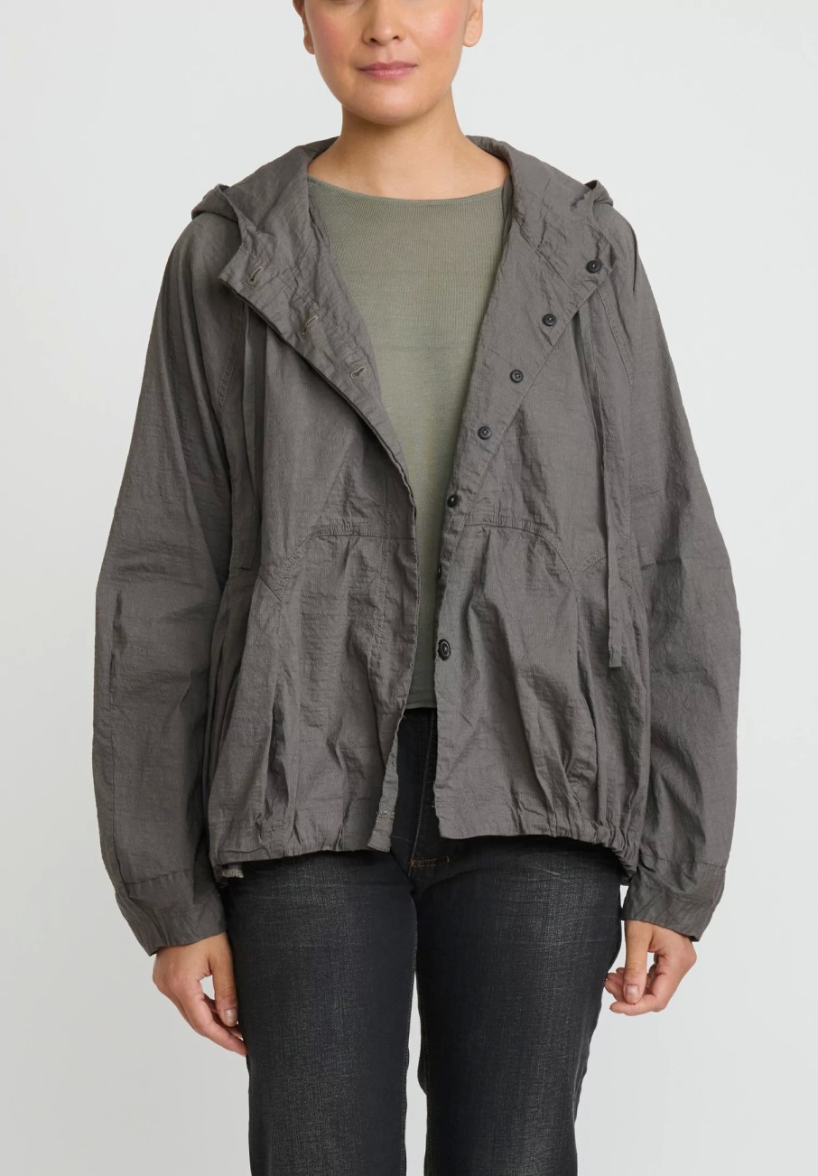 Rundholz Jackets | Hooded Tulip Jacket In Ash Grey