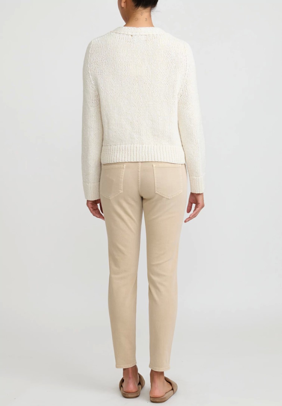 Wommelsdorff Knitwear | Hand Knit Cashmere Willa Cardigan In Off White Salt