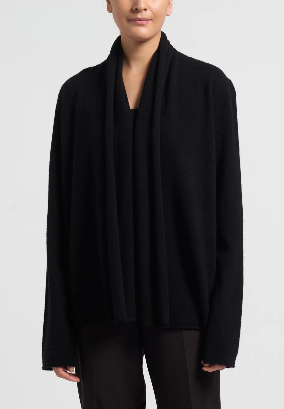 Frenckenberger Knitwear | Cashmere ''Mono'' Cardigan In Black