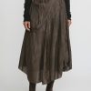 Rundholz Skirts | Cotton Distressed Layered A-Line Skirt In Kaffee Brown Cloud