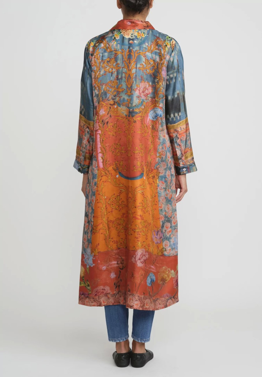 Bokja Dresses | Silk Twill Regalia Z Dress In Blue & Orange