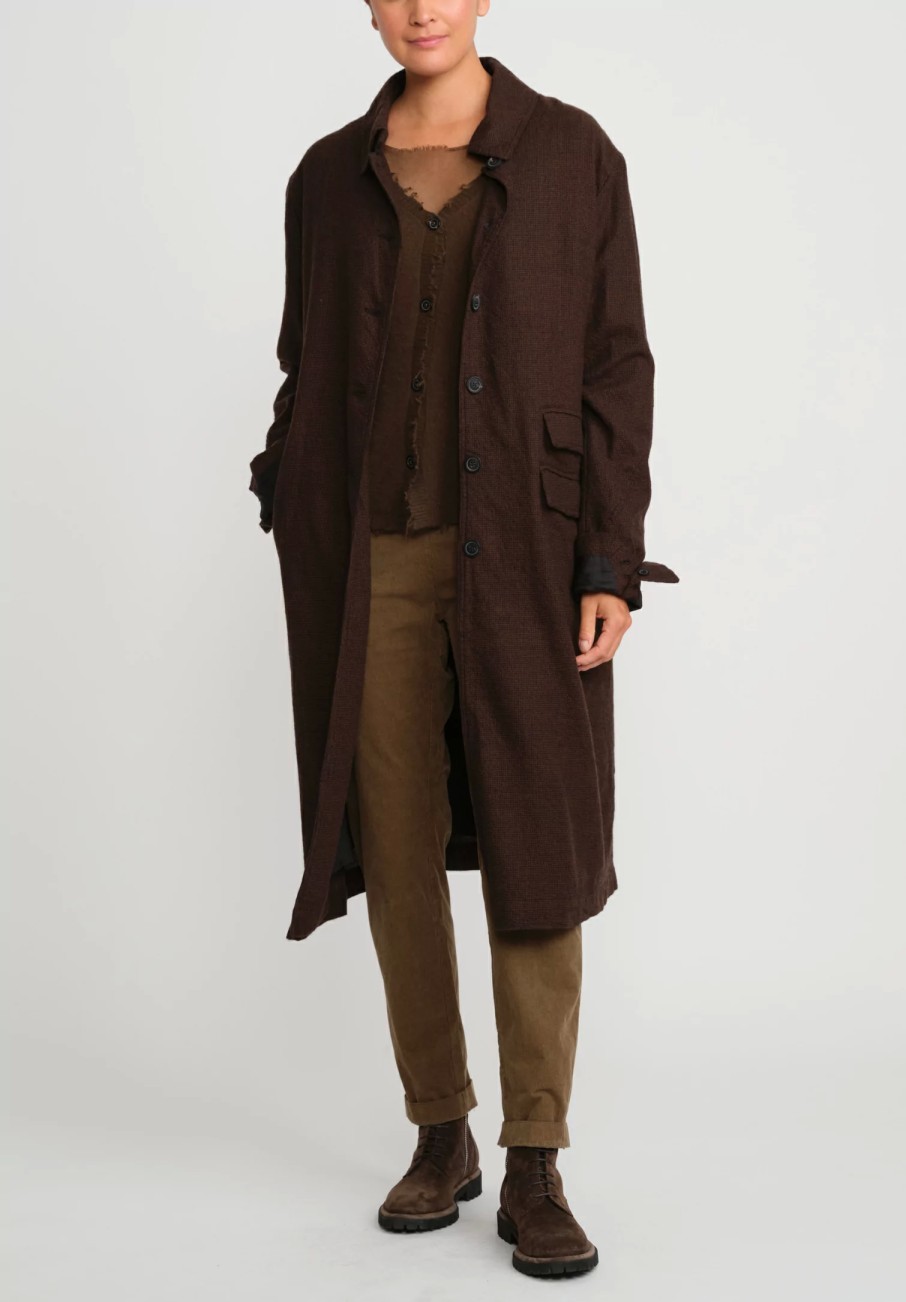 Rundholz Black Label Pants | Cotton Corduroy Skinny Stretch Pants In Bronze Brown