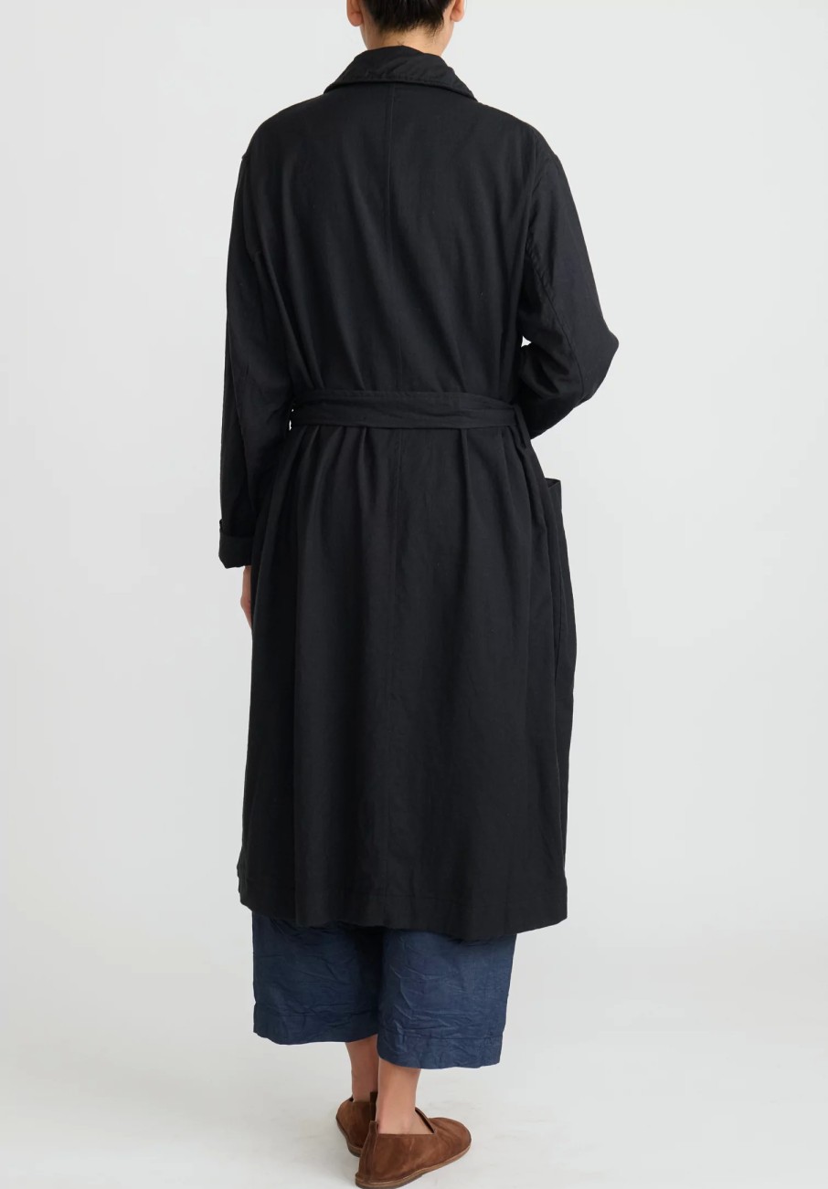 Chez Vidalenc Coats & Dusters | Wool Mar Trench Coat In Black