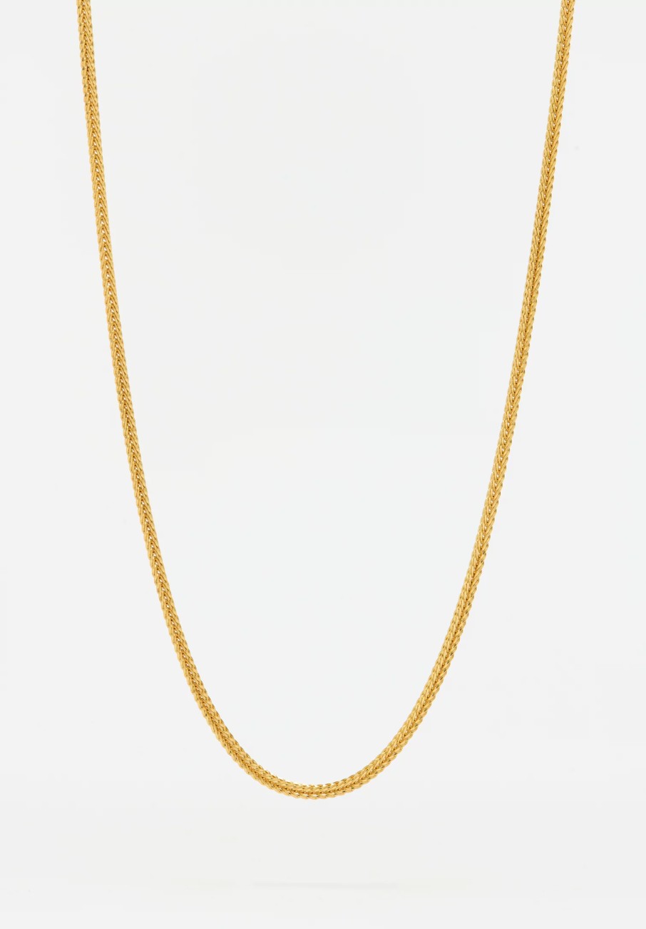 Prounis Necklaces | 22K, Duo Loop-In-Loop Chain With Fibula Clasp, 16 Inches