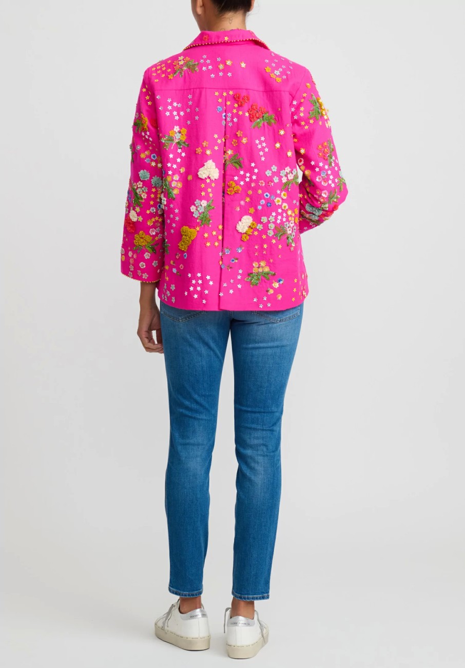 Péro Jackets | Forget-Me-Not Wool & Silk Double Breasted Jacket In Pink