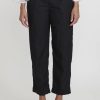 Daniela Gregis Pants | Washed Cotton Sigaretta Elastico Pants In Nero Black