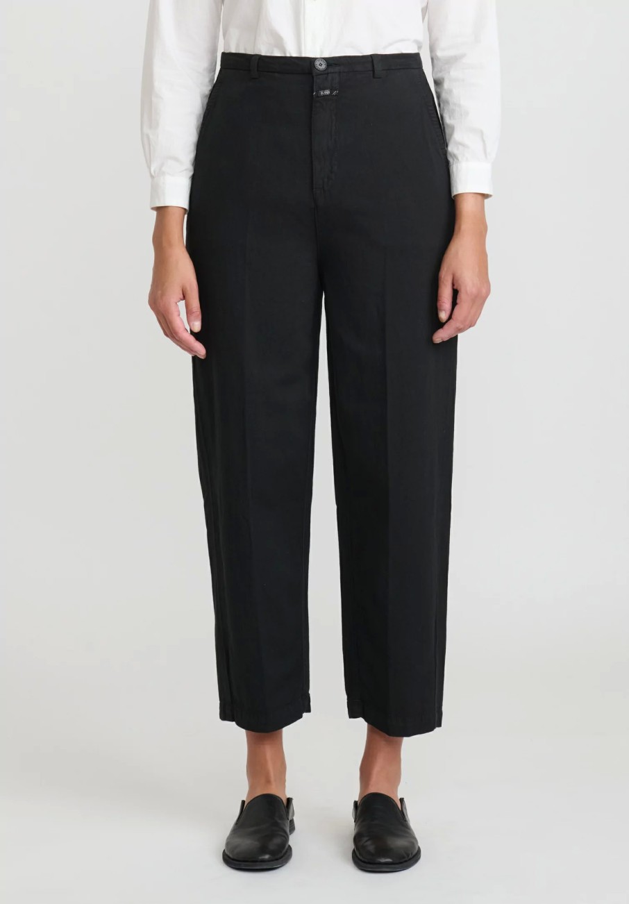 Closed Pants | Cotton Linen High-Rise Mawbray Pants In Black