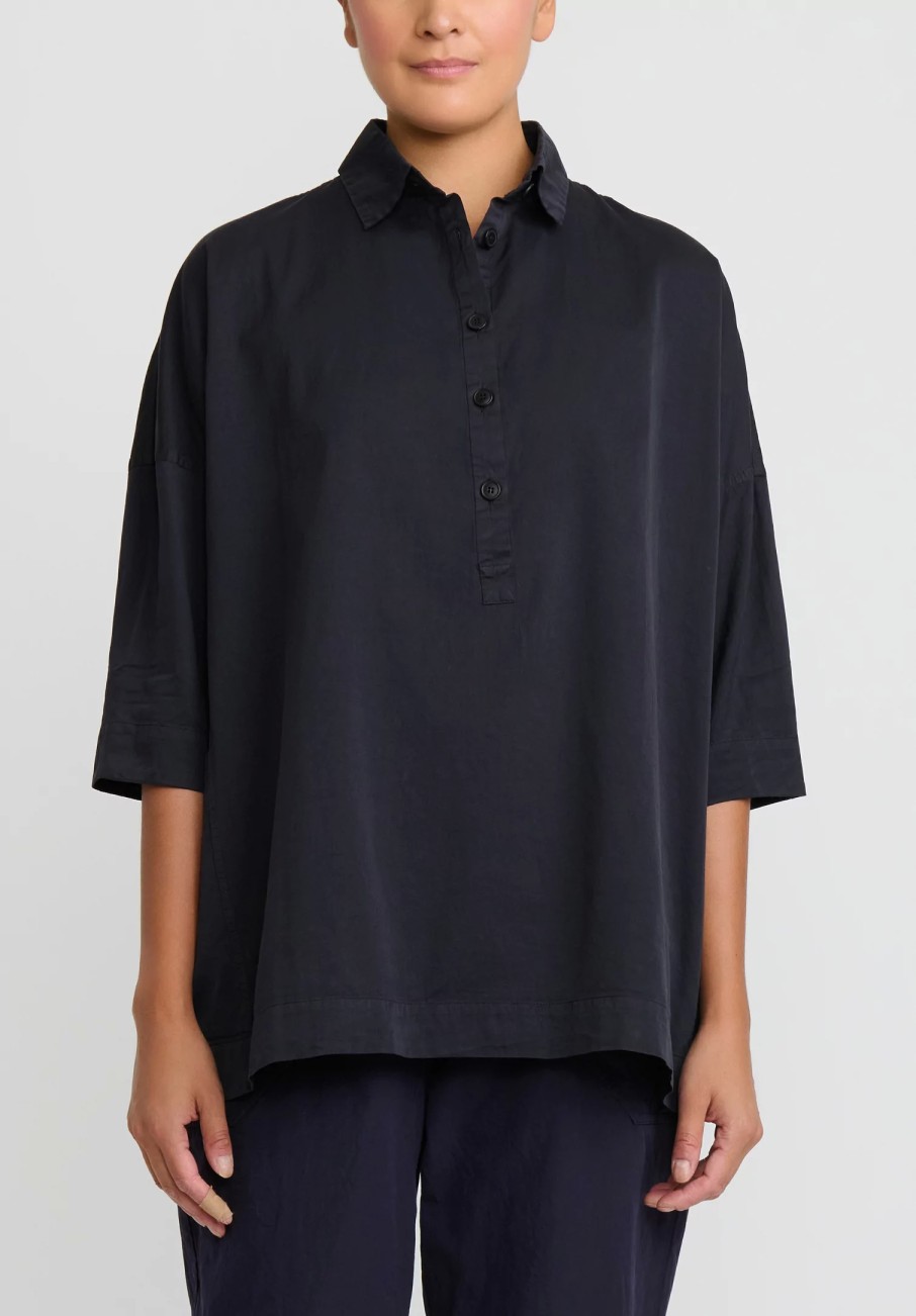 Casey Casey Shirts & Blouses | Cotton February Top In Black