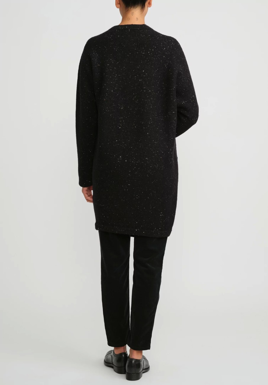 Lauren Manoogian Tunics | Merino Wool And Baby Alpaca Button Tunic In Black Melange & White Fleck