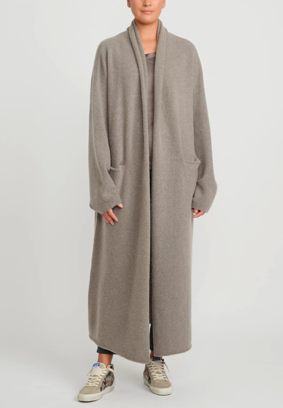 Frenckenberger Coats & Dusters | Cashmere Big Cardigan Coat In Mole Grey