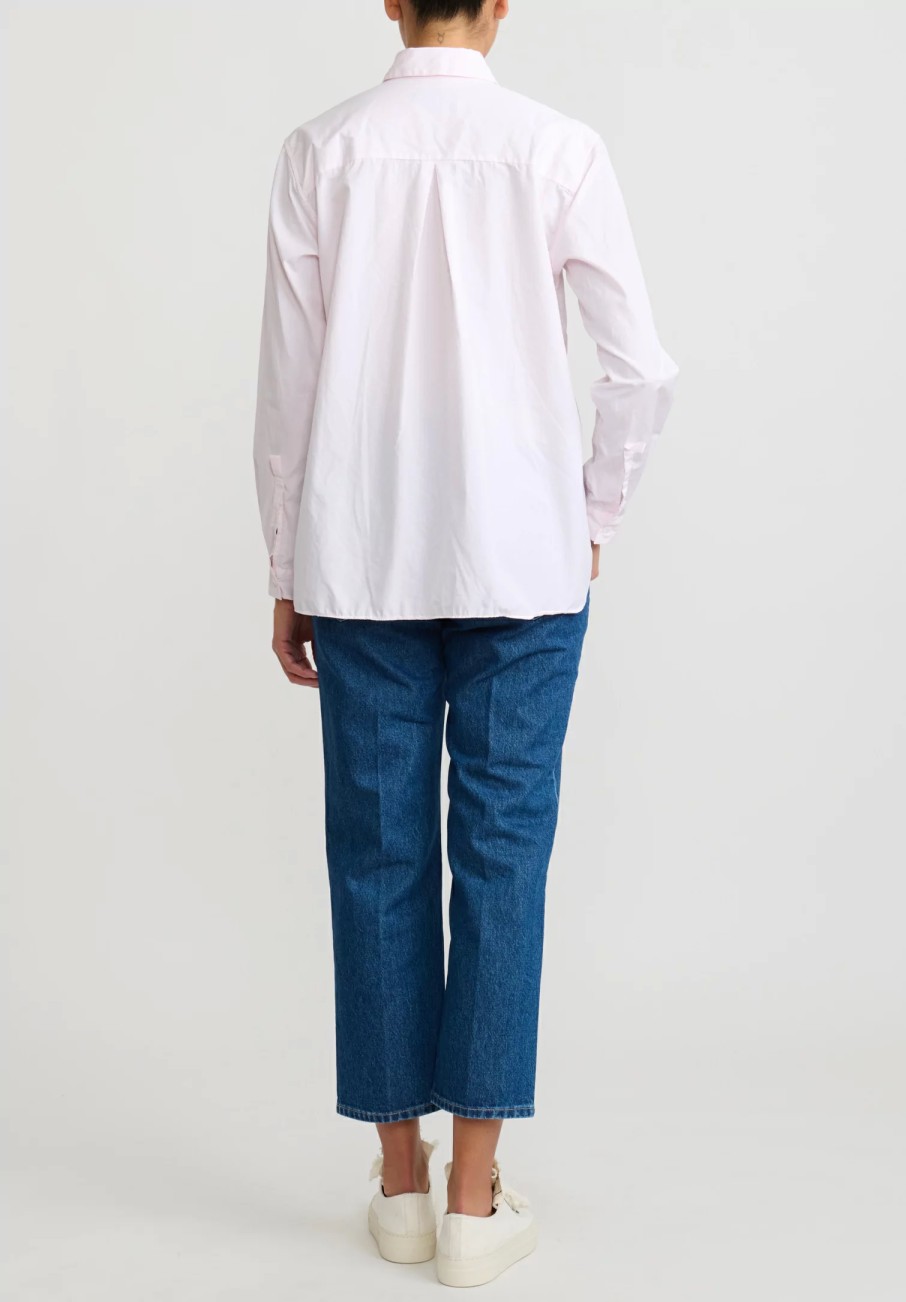 Bergfabel Shirts & Blouses | Washed Paper Cotton Loose Tyrol Shirt In Pale Pink