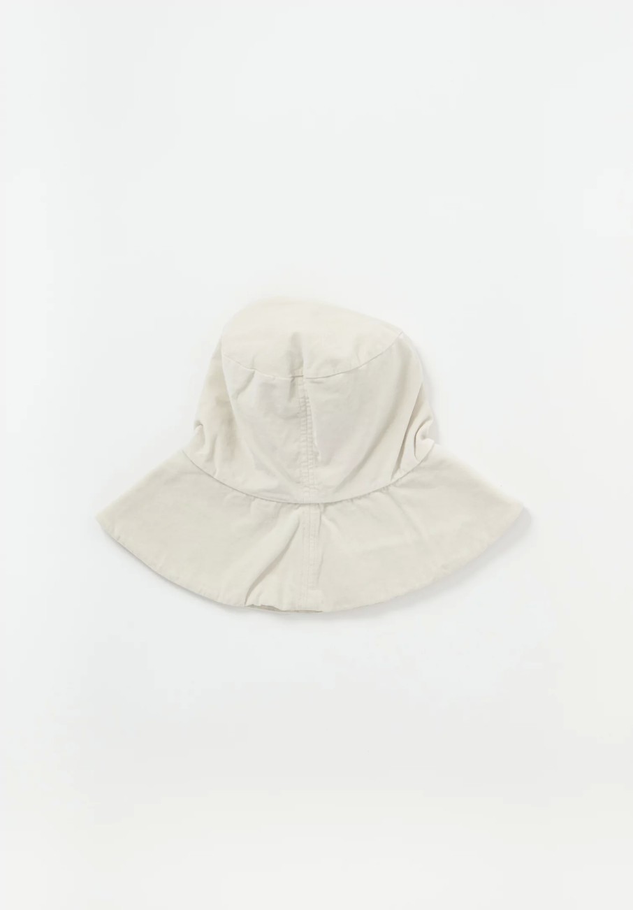 Album di Famiglia Hats | Cotton Velvet Wide Brim Hat In Natural Fog