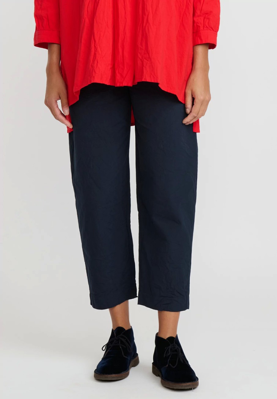 Daniela Gregis Pants | Washed Cotton Sigaretta Elastico Pants In Blue