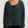 Rundholz Knitwear | Racoon Hair Knit Cardigan In Kobalt Moss Green