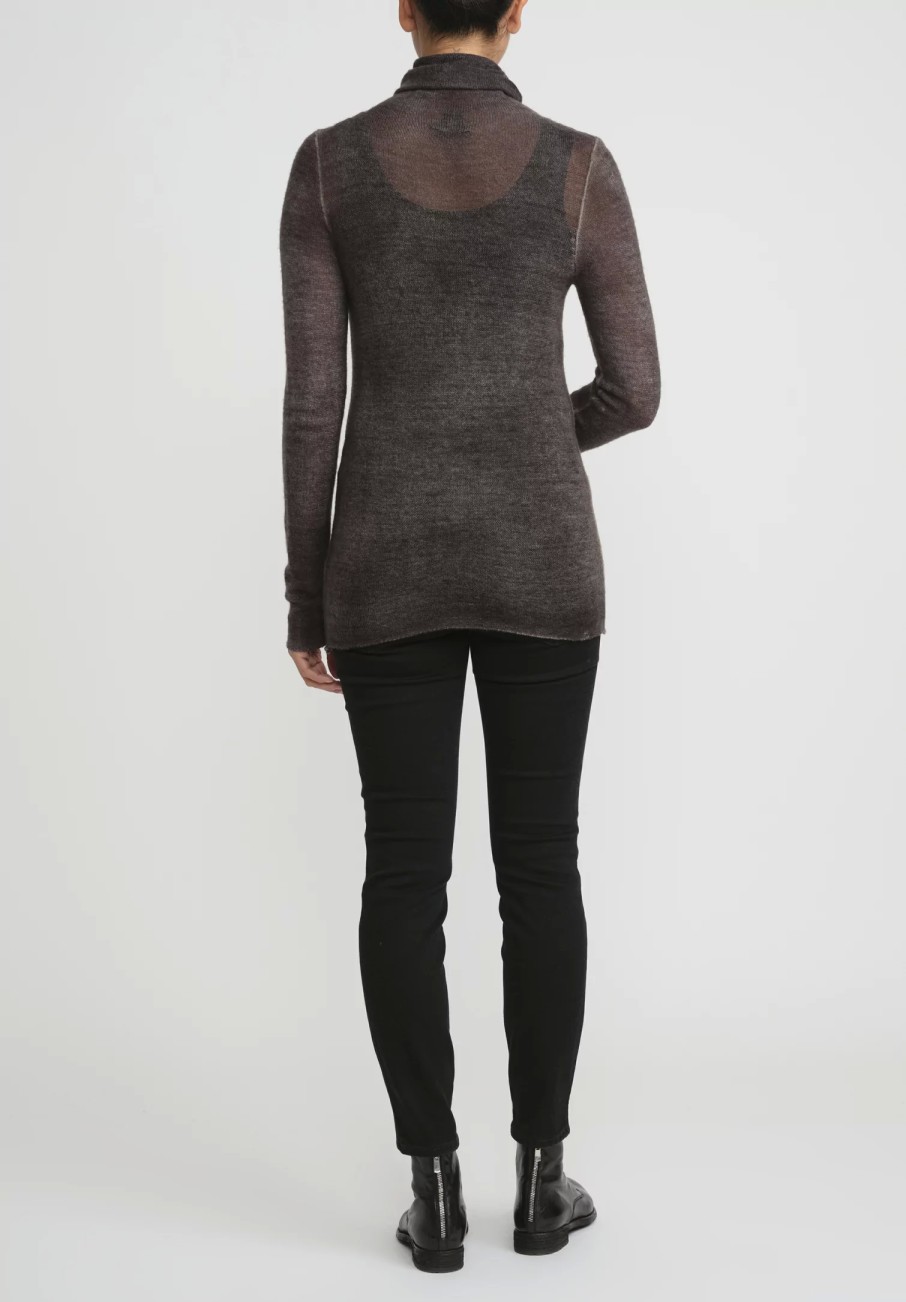 Avant Toi Knitwear | Cashmere Garza Turtleneck Sweater In Nero Mushroom Grey