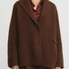 Boboutic Jackets | Cashmere & Silk Knit Jacket In Tobacco Brown