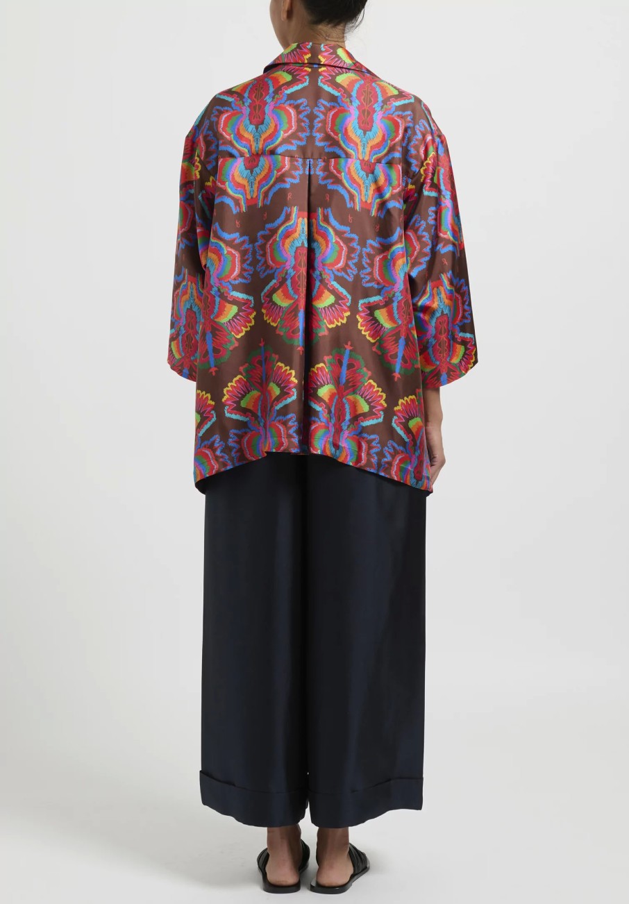 Rianna + Nina Shirts & Blouses | Silk ''Kathi'' Shirt In Horos Brown