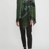 Avant Toi Scarves & Shawls | Cashmere & Silk Quadrello Dark Flowers Scarf In Nero Wild Green