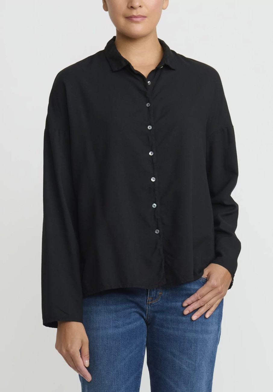 Album di Famiglia Shirts & Blouses | Short Collar Shirt In Black