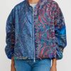 Giorgio Brato Jackets | Hand Dyed Silk Zip-Up Jacket In Blue & Orange Multi